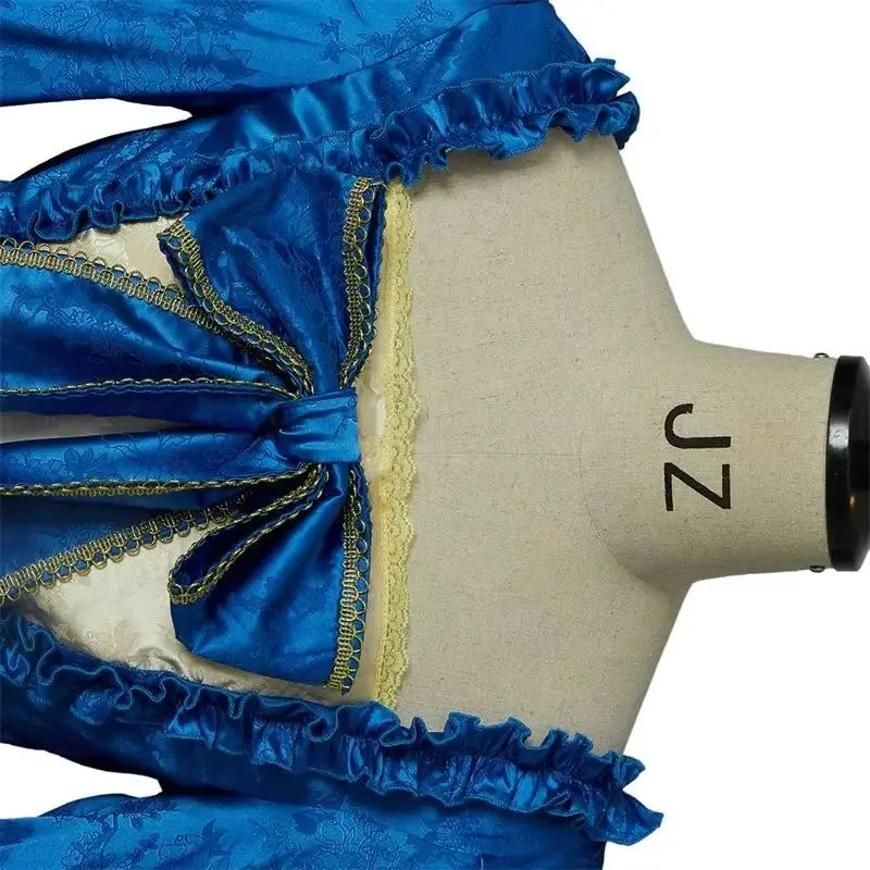 

Средневековое синее платье Марии-Антуанетты в стиле рококо 18-го века, французское винтажное бальное платье в стиле рококо, элегантное длинное платье в стиле рококо