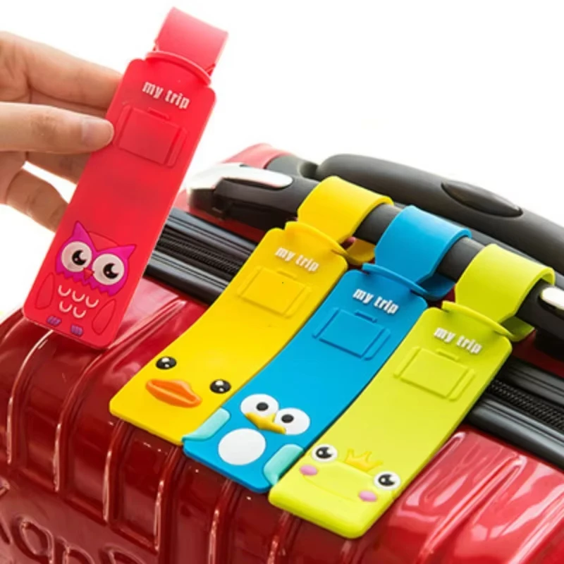 

5pcs Lovely Silicone Luggage Tag Boarding Pass Luggage Tag Checked Fashion Travel Accessories Cute Luggage Tag Flight