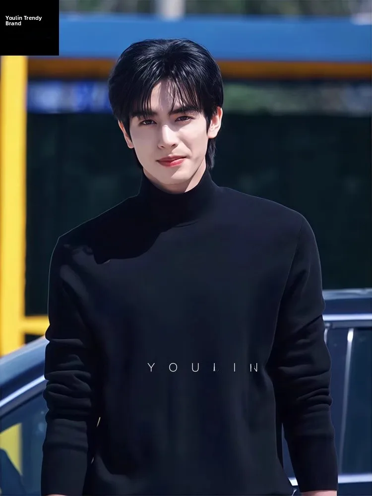 

Мужской вязаный свитер с высоким воротником Thiened, базовая одежда, модная зимняя верхняя одежда, свитер