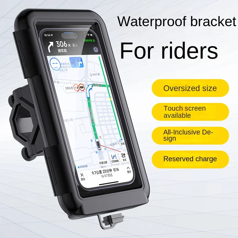 Motorcycle Phone Holder Support Moto Bicycle Waterproof Case Handlebar Stand Case Mount Waterproof Scooter Motorbike Phone Bag