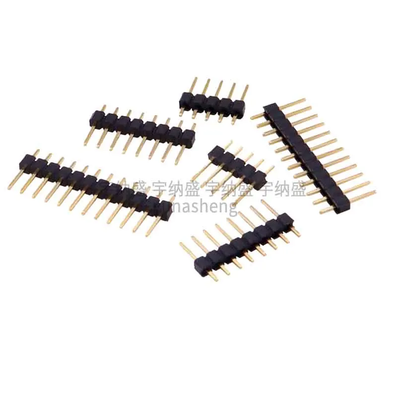 2.54 mm pitch 40 Pin 1x40 Single Row Male 2.54 Breakable Pin Header Connector Strip for Arduino Black 4P/8P/10P/12P/15P/20P/40P