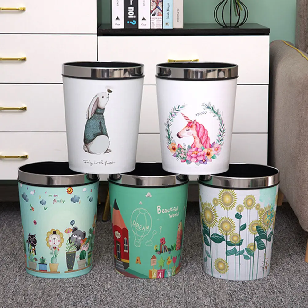 

Unicorn Trash Can Garbage Container Waste Paper Basket Plastic Office Bathroom Living Room Home Kitchen Storage Reusable Sorting