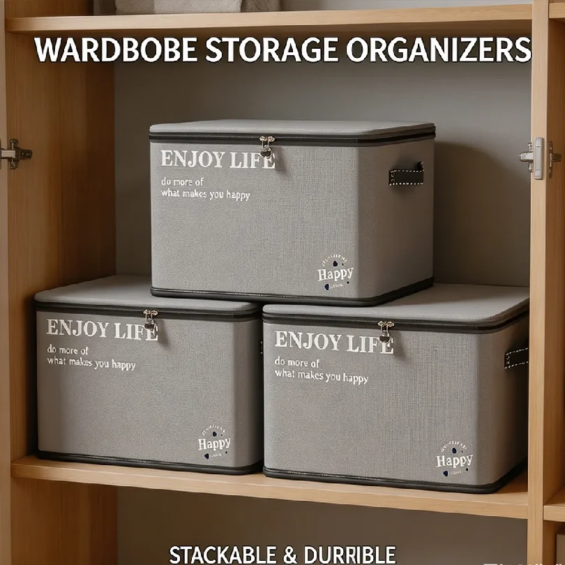 Household Foldable Storage Box Large Capacity Layered Clothes Storage Box for Wardrobe Organizer Container for Clothes Quilts