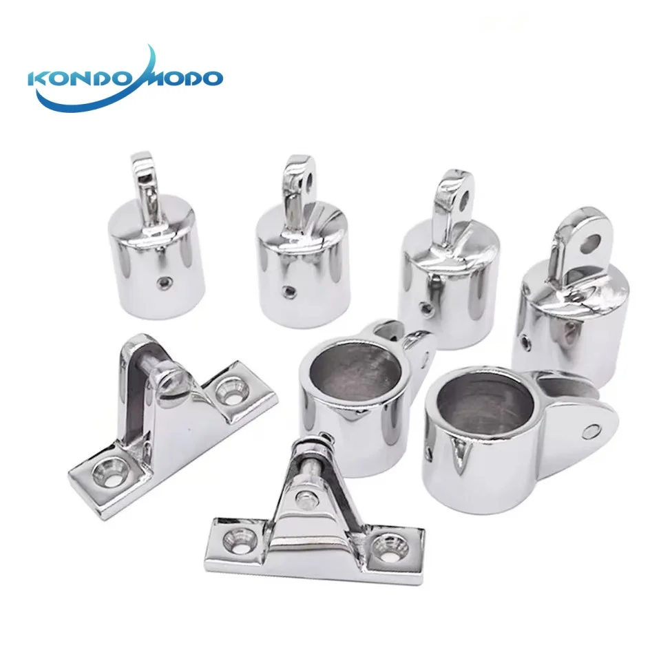 8 PCS Marine 316 Stainless Steel 2-Bow Bimini Top Hardware Fitting Set Deck Hinge Jaw Slide Eye End Fitting for 22/25mm Pipe