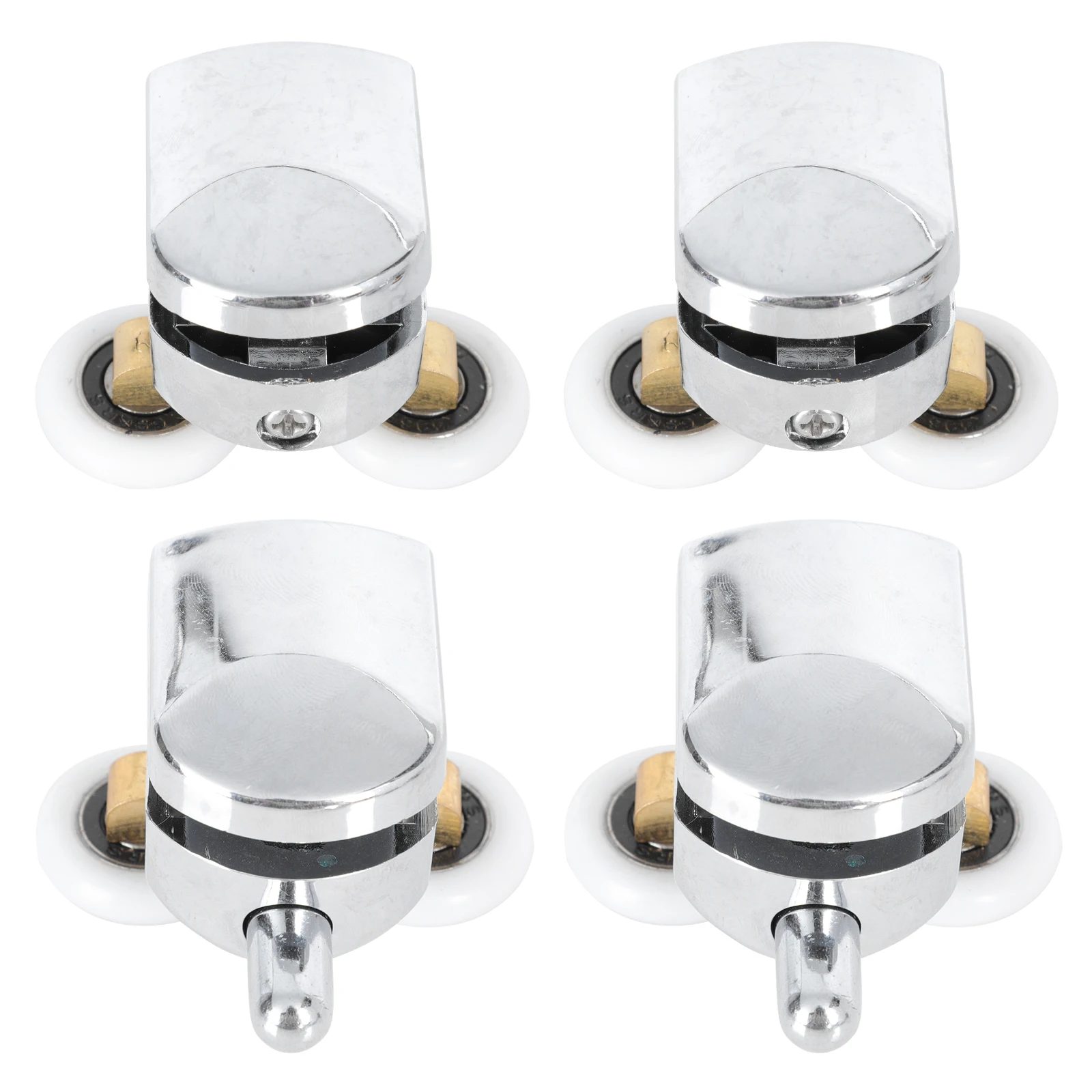 

2 Sets Sliding Door Roller Stainless Steel Copper Bathroom Upper Lower Rollers Shower Garage Hardware Smooth