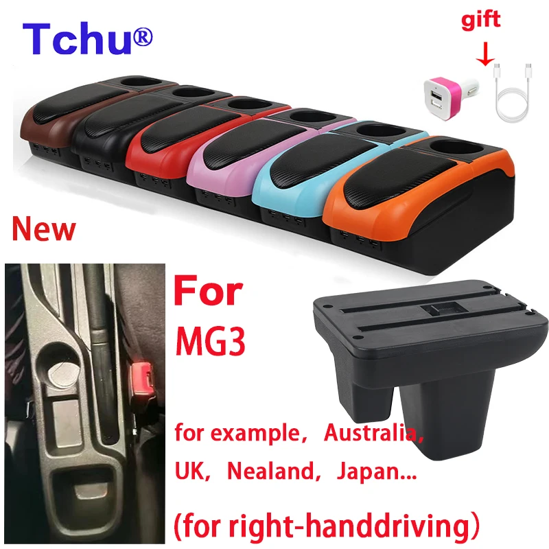 

For MG3 armrest box 2017-2023 For right-hand driving For example Austraila UK Nealand ...with usb cup Ashtray Car Accessories