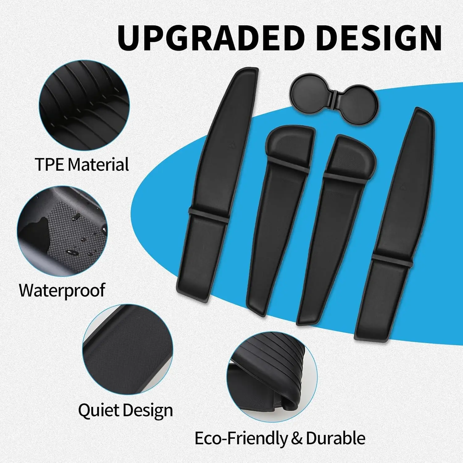 

5 шт./компл., боковая дверная коробка для хранения, накладка на чашку для Tesla Model Y Juniper 2025, передняя и задняя дверная ручка, подлокотник, органайзер, аксессуары