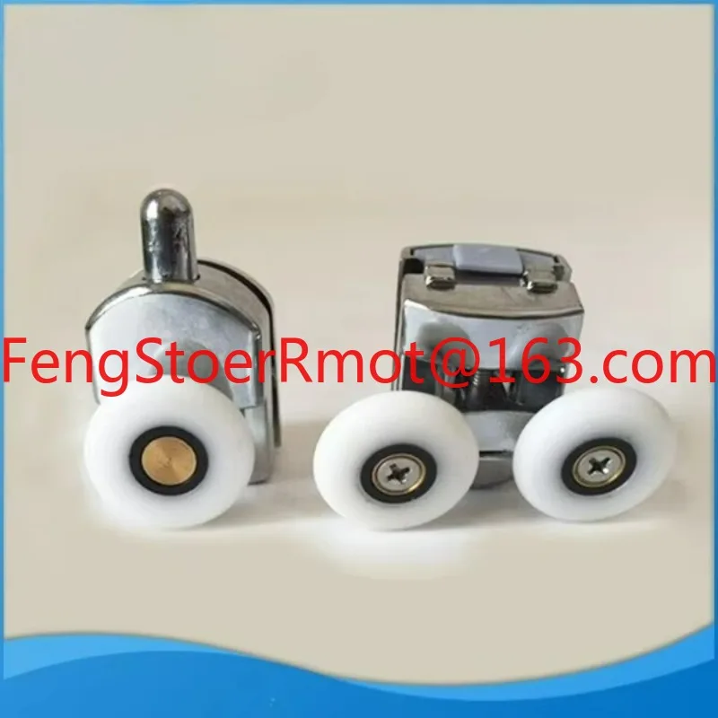 For Chrome Plastic Pulley Hardware Sliding Door Pulleys Casters for Shower Cabin