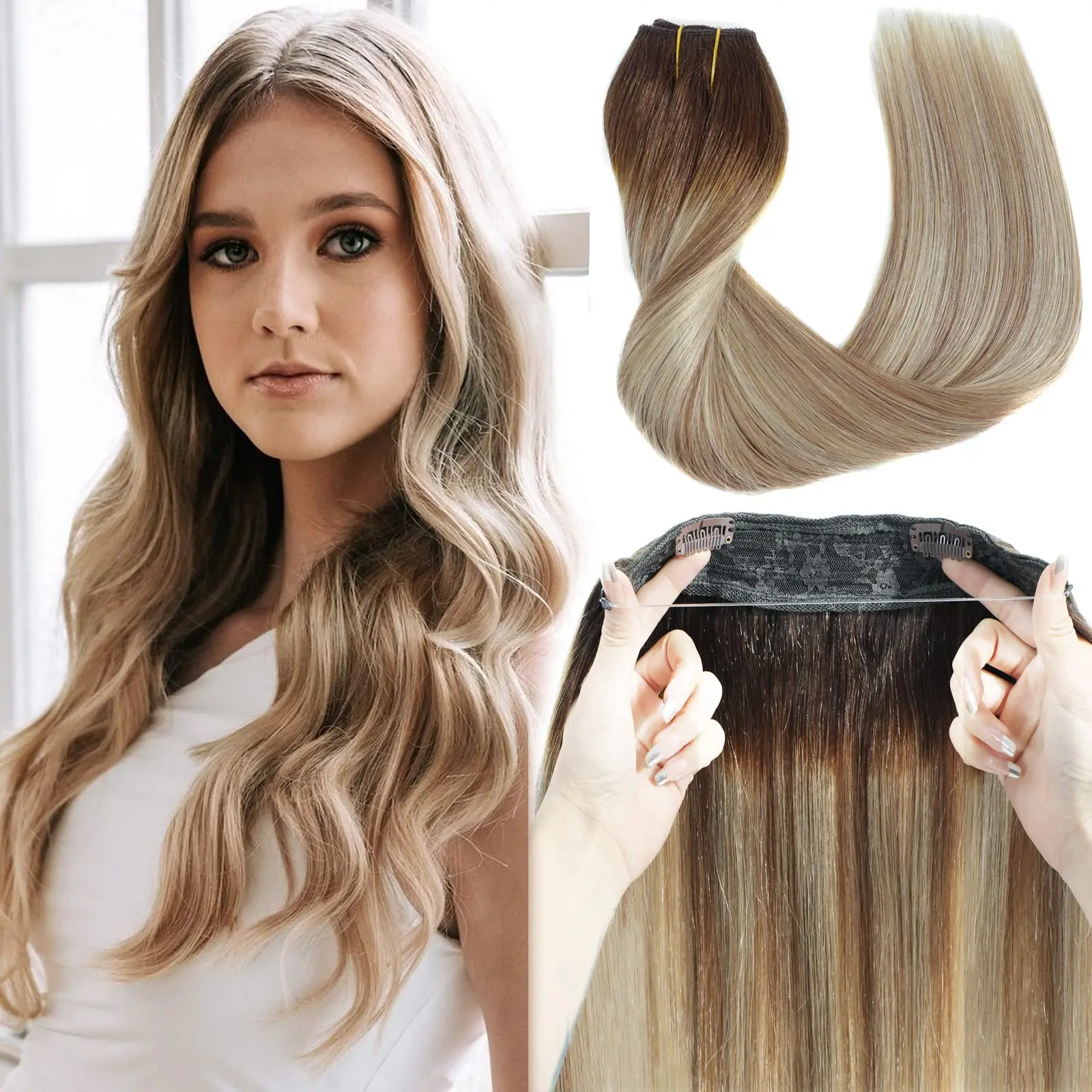 one-piece-100-human-hair-fish-line-extensions-12-26-inch-natural-black-for-creating-fuller-looking-hair-part