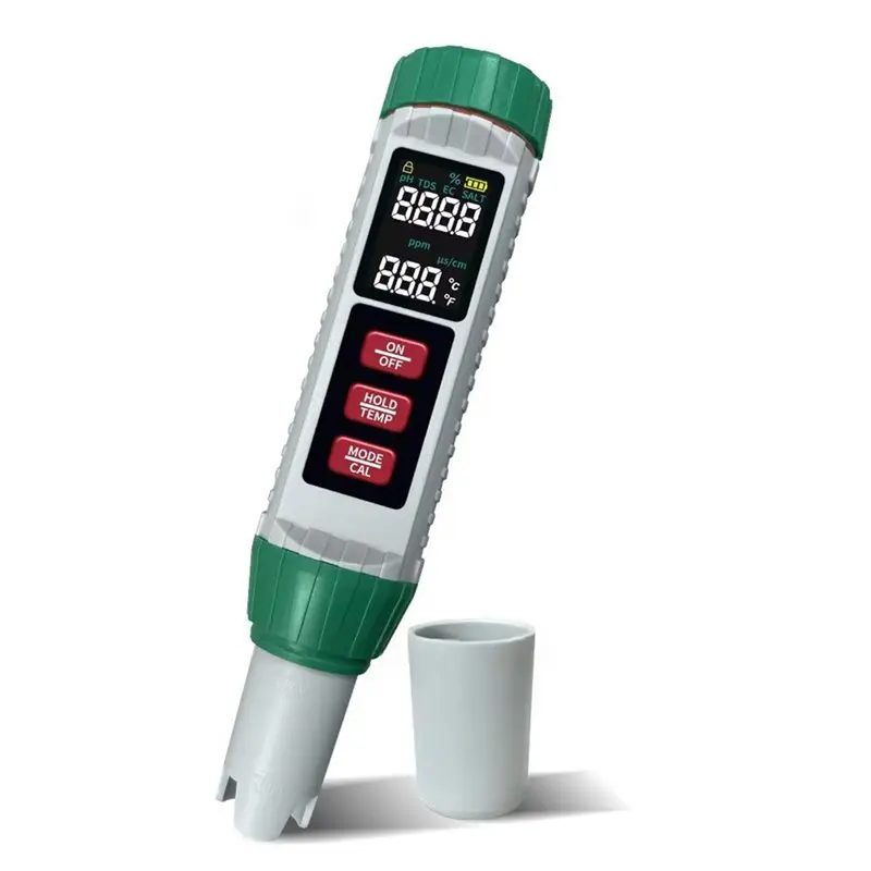 A20F-PH Meter & Pool Salt Tester Digital 5-In-1 Salinity PH EC Temp TDS Meter, Water Tester For Pools Drinking Water