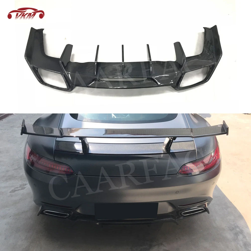 GT GTS Carbon Fiber/FRP Rear Lip Diffuser Spoiler for Mercedes Benz AMG GT AMG GTS AMG GTR Coupe 2 Door Guard