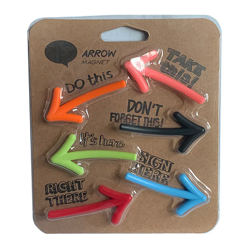 6Pcs/Set 3d Arrow Magnets Multi Color Stereo Magnetic For Fridge Whiteboard Blackboard Message Note Home Office Decor Wholesale