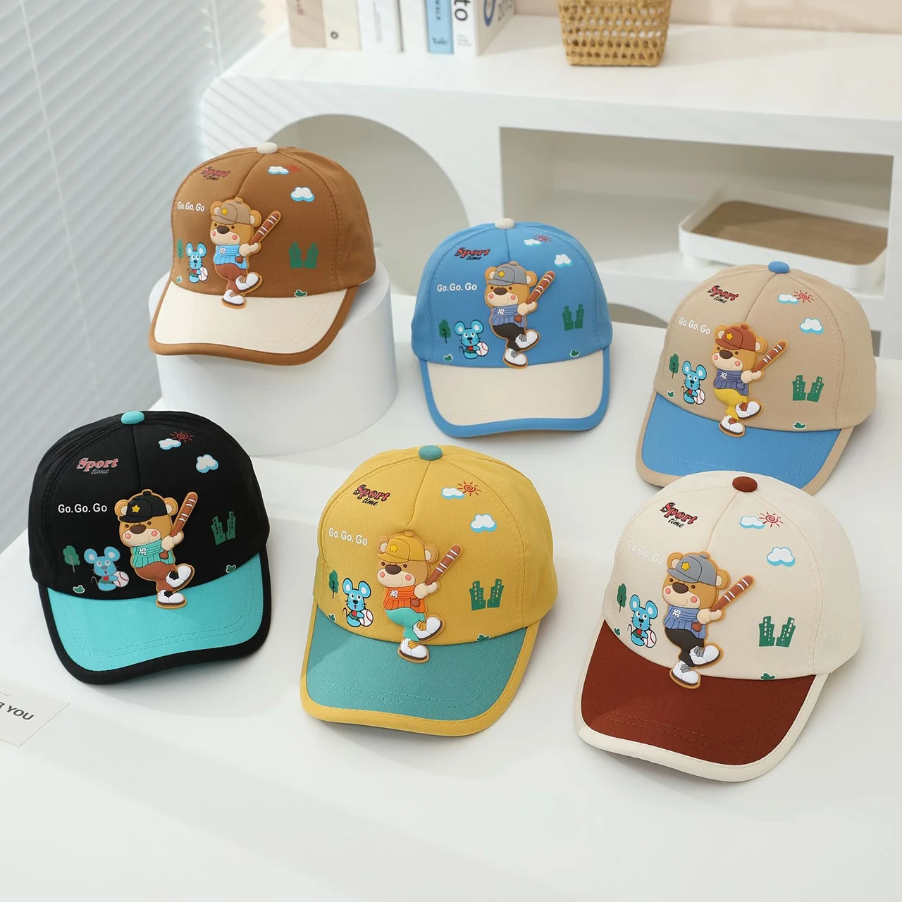 

Cute Cartoon Kids Baseball Hat Fashion Boys Outdoor Sun Visors 4-10Years Baby Duck Tongue Hats Large Brim Children Peaked Cap