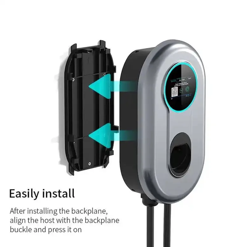 32A EV Charging Station 22KW 3 Phase EVSE Wallbox IEC62196 Type2 Electric Vehicle Car Charger with RFID Card APP EV Home Charger