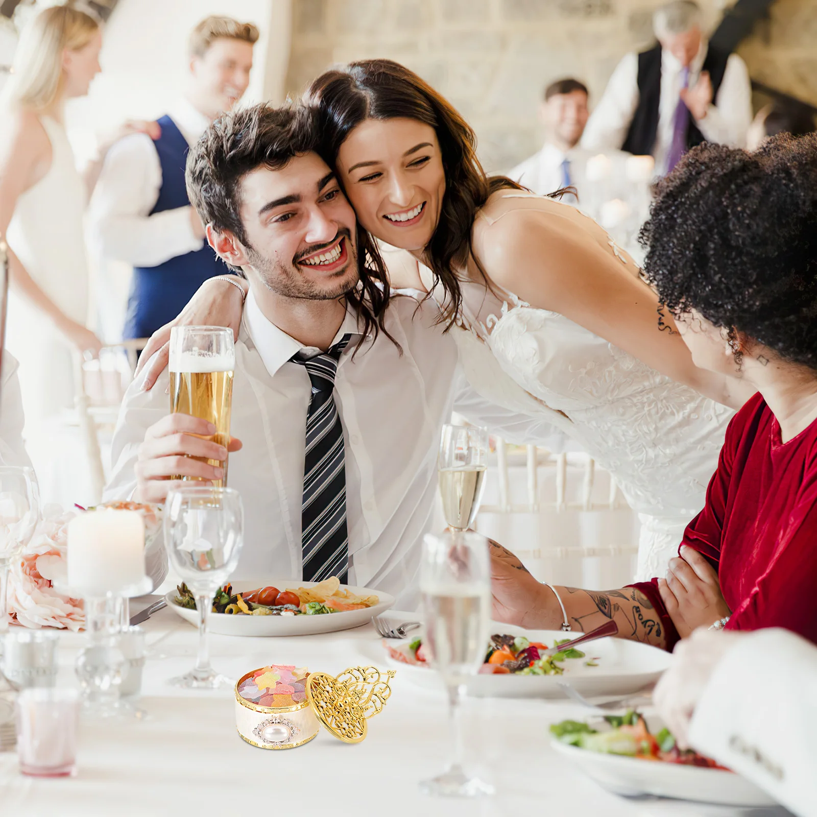 

12pcs Boxes Elegant Packaging Wedding Party Favor Storage Gifts Wedding Decorations Chocolate Decor Treat Boxes