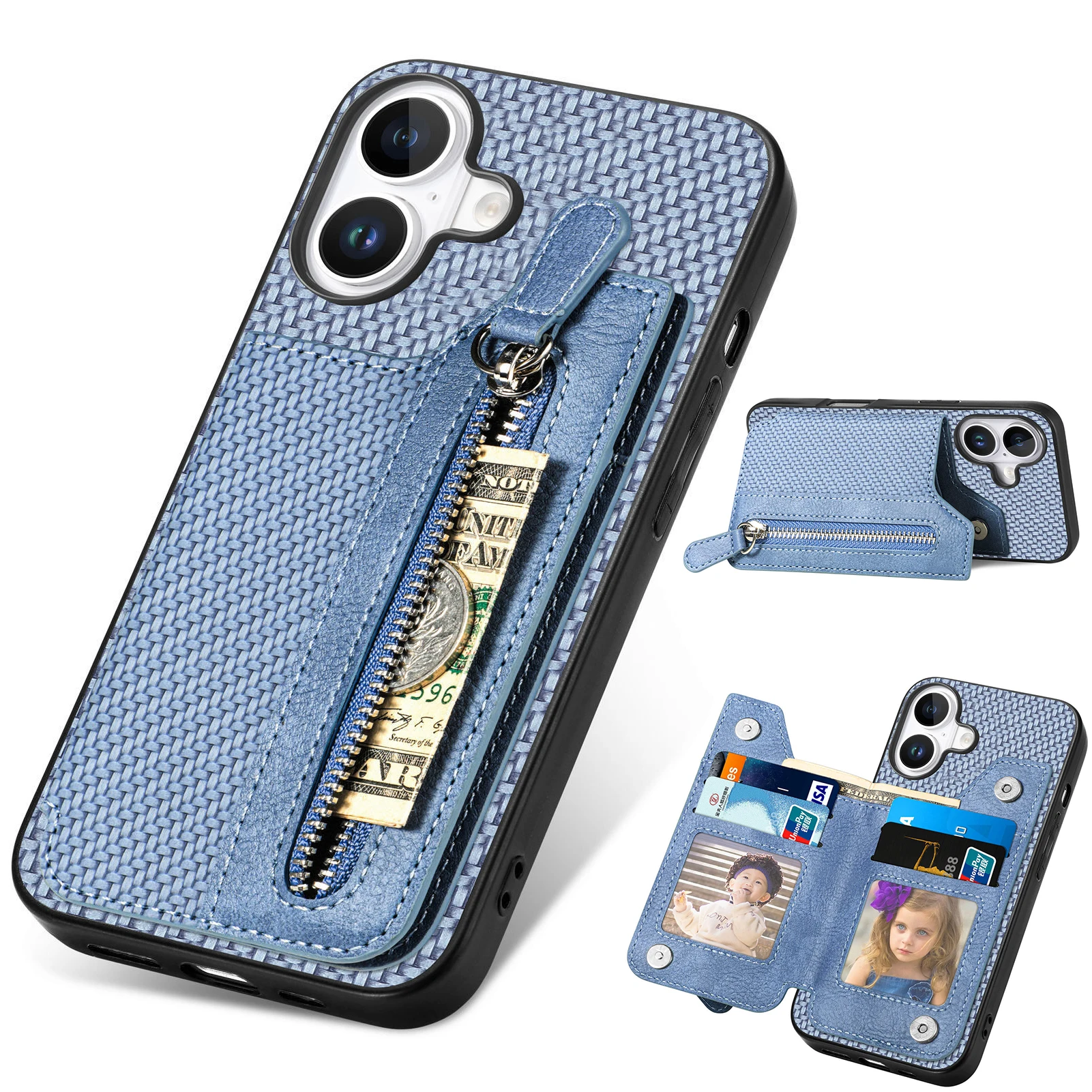 حافظة محفظة جيب بسحاب لهاتف هواوي بورا 80 70 P50 برو ميت 70 اير 60 نوفا 14 الترا 13 12 ستوكات 4 بطاقات غطاء للحماية