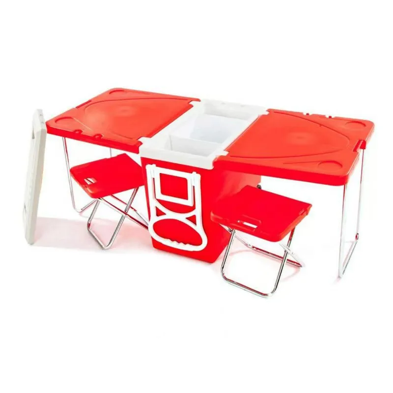 Outdoor folding tables and chairs New popular incubator Camping tables and chairs Leisure gifts Ice bucket Portable folding ice