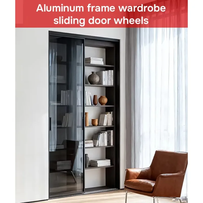 STLF  2026 New Framed Wardrobe Hardware Soft Close Sliding Door Roller Set for Glass Cabinet Door