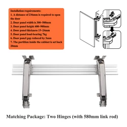 Cabinet System Door Lateral Hinge Wardrobe Hidden Folding Door Rail Silent Slide Rail Lateral Opening Door Hinge