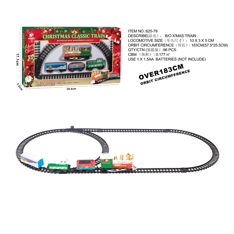 Christmas Toy Car Children\'s Electric Track Classical Small Train Smoking Simulation Sound and Light Holiday Christmas Present