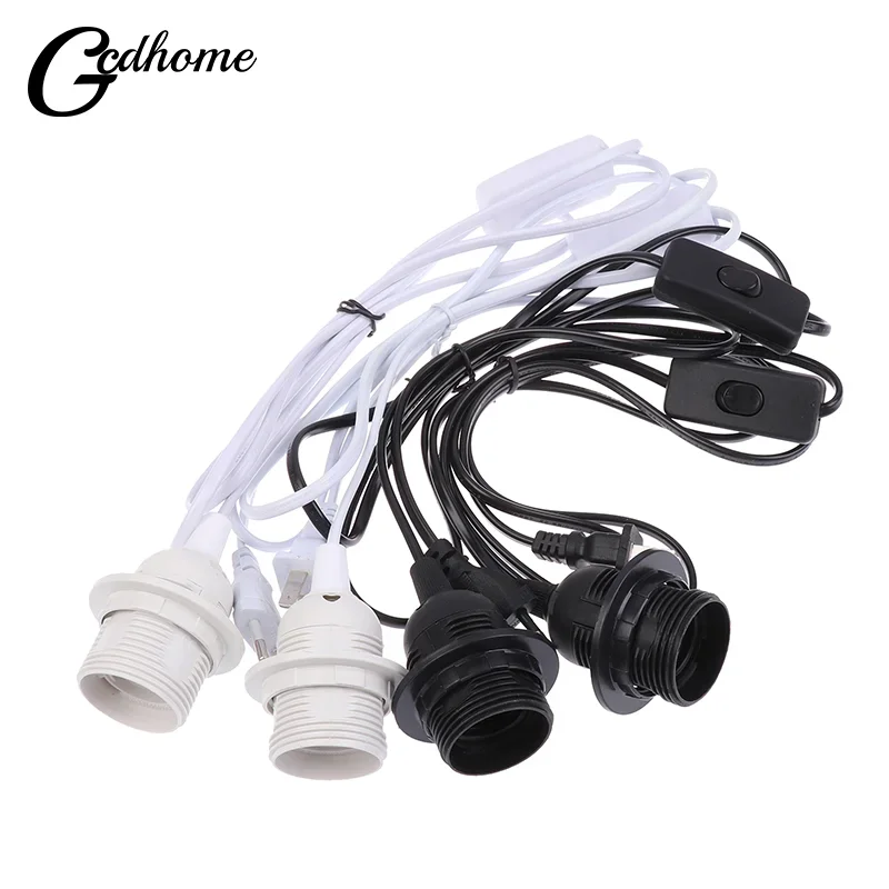 

EU/US Plug E27 1.8M Full Teeth Lamp Base Holder Power Cord Hanging Pendant LED Light Fixture Socket Cord Adapters With Switch