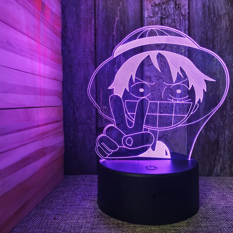 3D Night Light Japanese Anime Manga for Bedroom Decor Birthday Color Gift LED Lamp Kid Love Present