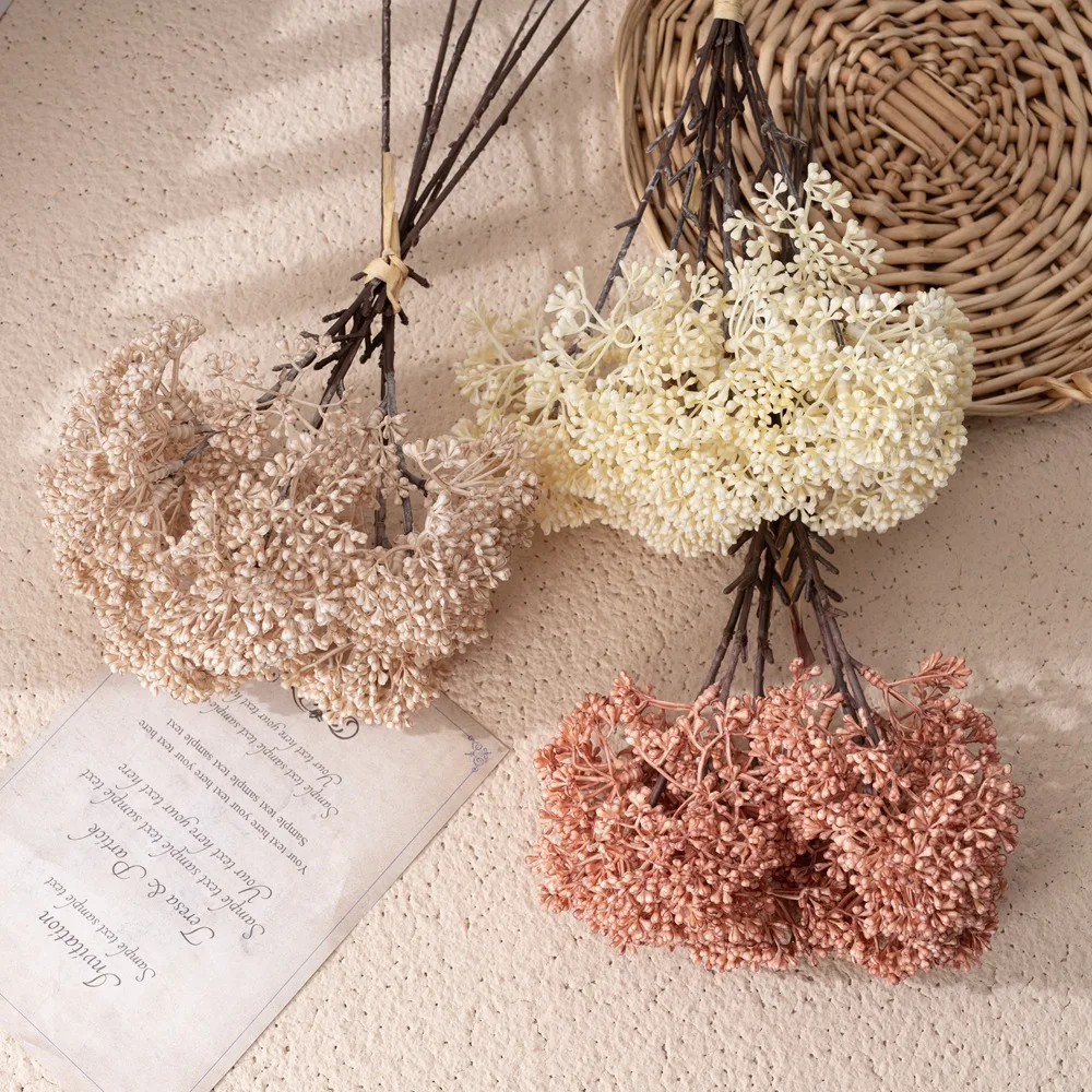3/6 Stück künstliche Blumen, Hirse-Blumenstrauß, Zuhause, Party, Hochzeit, Tischdekoration, künstliche Blumen für Ernte, Herbstdekoration