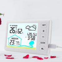 Dual Indoor Outdoor Thermometer For Temperature And Humidity Monitoring Calendar/week Wireless