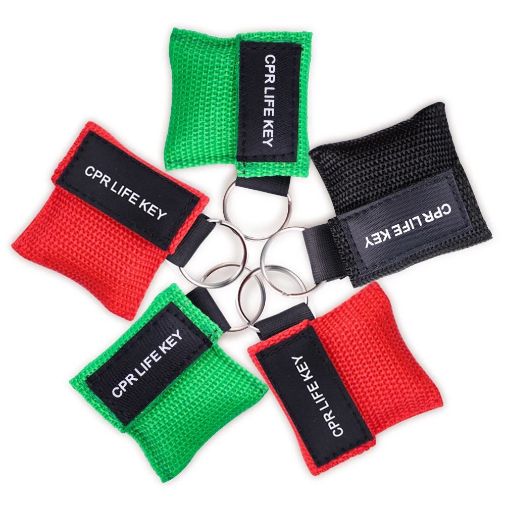 20/50Pcs Disposable One-way CPR Resuscitator Outdoor Emergency Survival Mask First Aid Emergency Breathing Face Shield Keychain