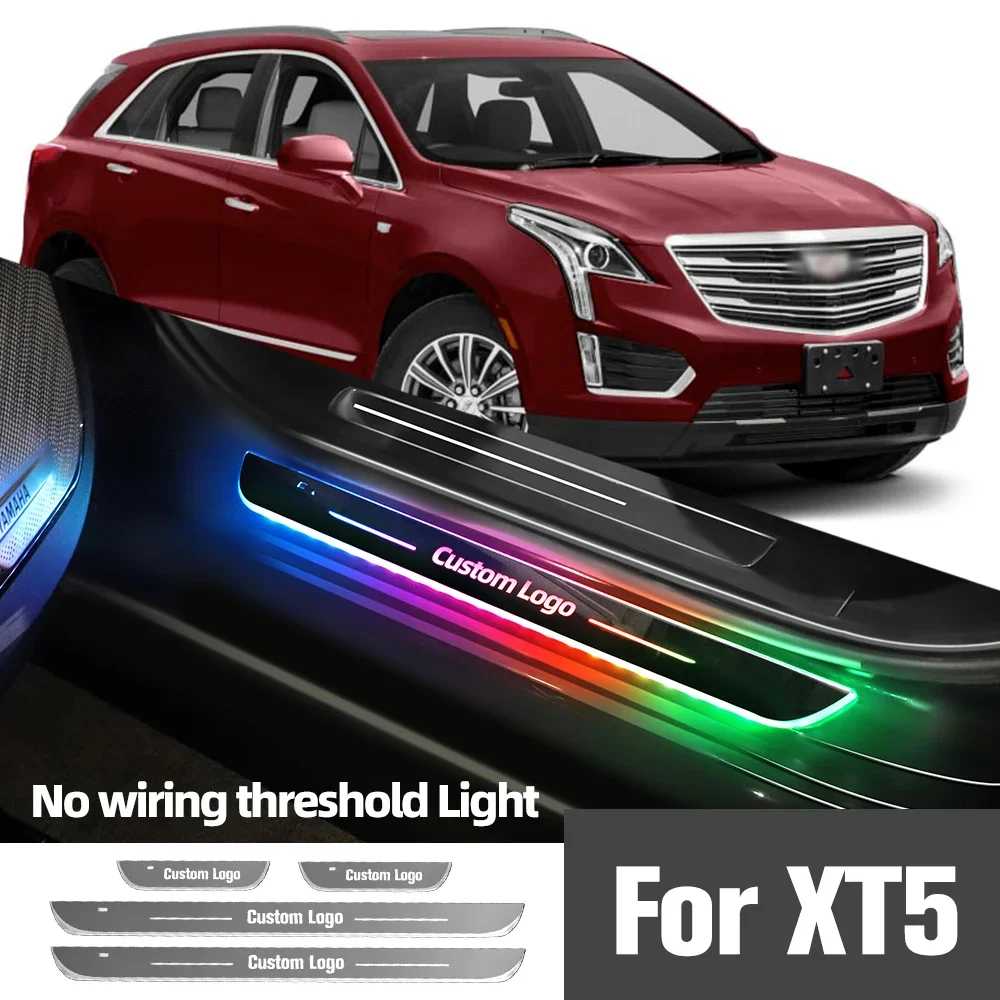 

For Cadillac XT5 2016-2023 2019 2020 2021 2022 Car Door Sill Light Customized Logo LED Welcome Threshold Pedal Lamp Accessories