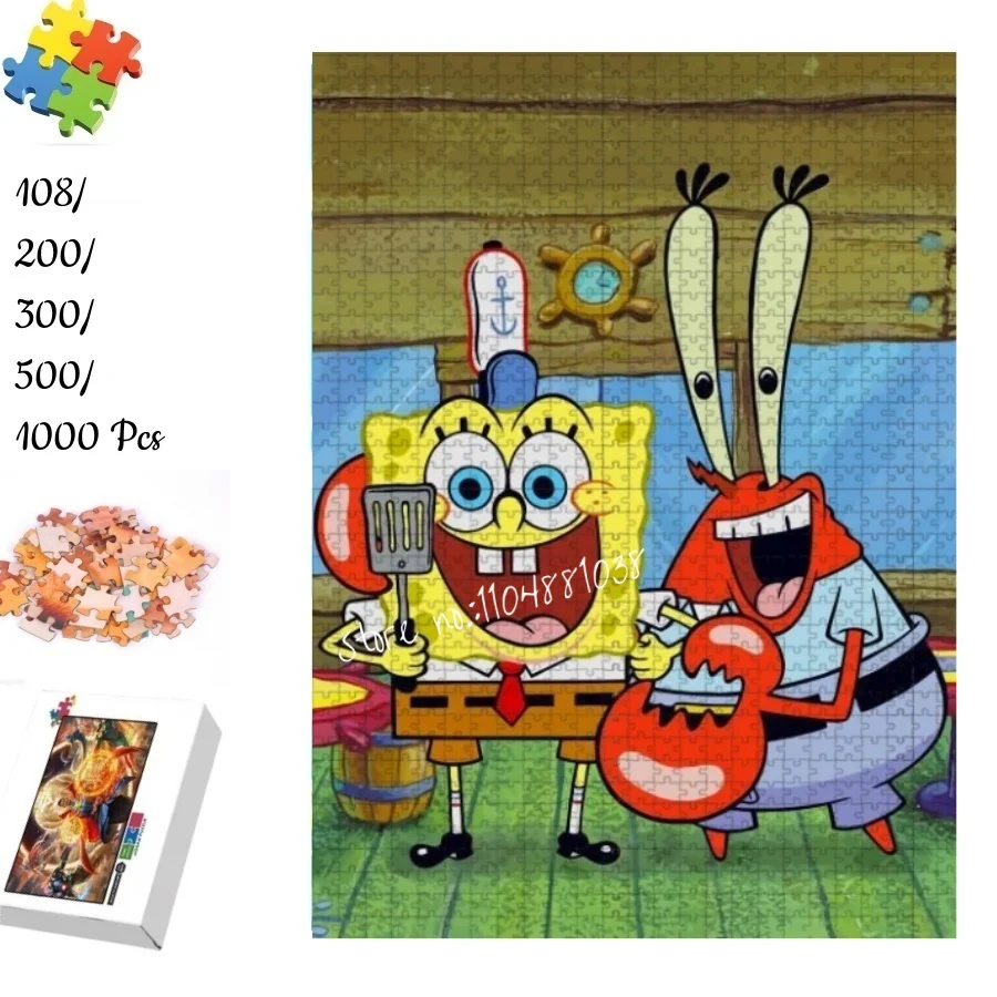 

Пазл «Губка Боб Квадратные штаны: Крабс» 108, 200, 300, 500, 1000 деталей, развивающая игрушка для детей и взрослых, подарок