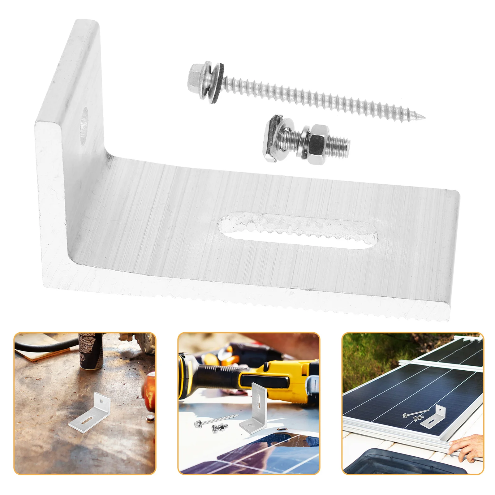 

1Set Solar Panel Mounting Kit Aluminum Alloy L Bracket for Rv Yacht Boat Roof Installation Photovoltaic Support Bracket
