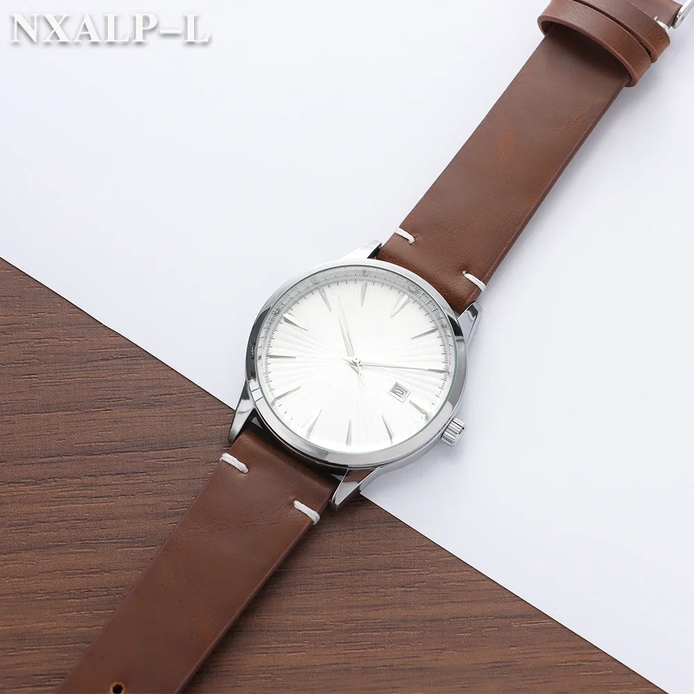 Stitching Bracelet 18mm 20mm 22mm for Seiko Vintage Oil Wax PU Leather Watch Band Strap for Omega Smartwatch Belt for Men Women