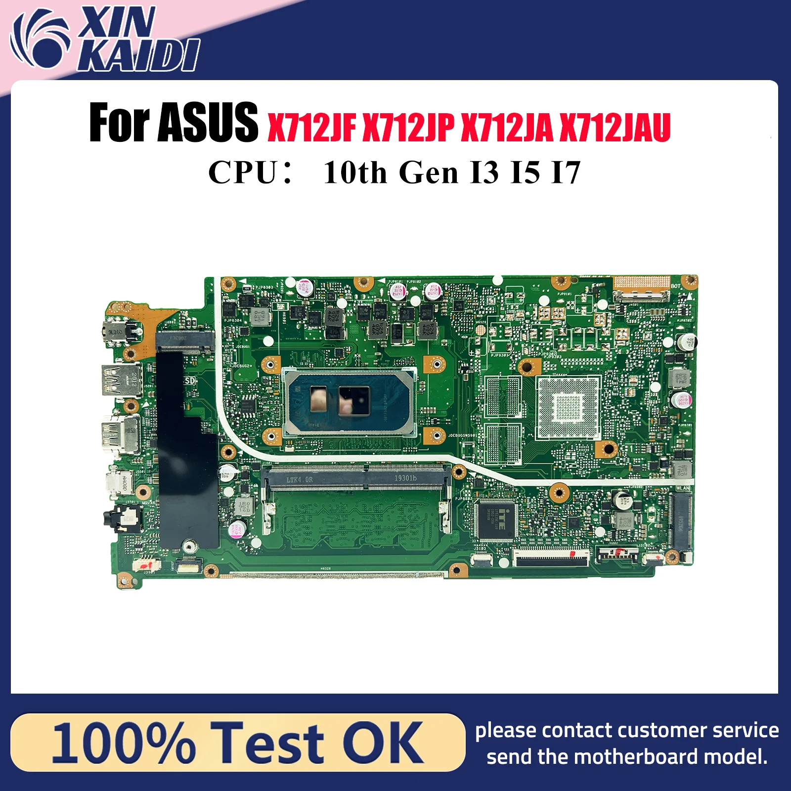 

X712JA Материнская плата для ноутбука ASUS X512J X712JAU X712JP F512J A512J K512J X712JF V5000J S512J X712JAW Материнская плата с процессором I3 I5 I7