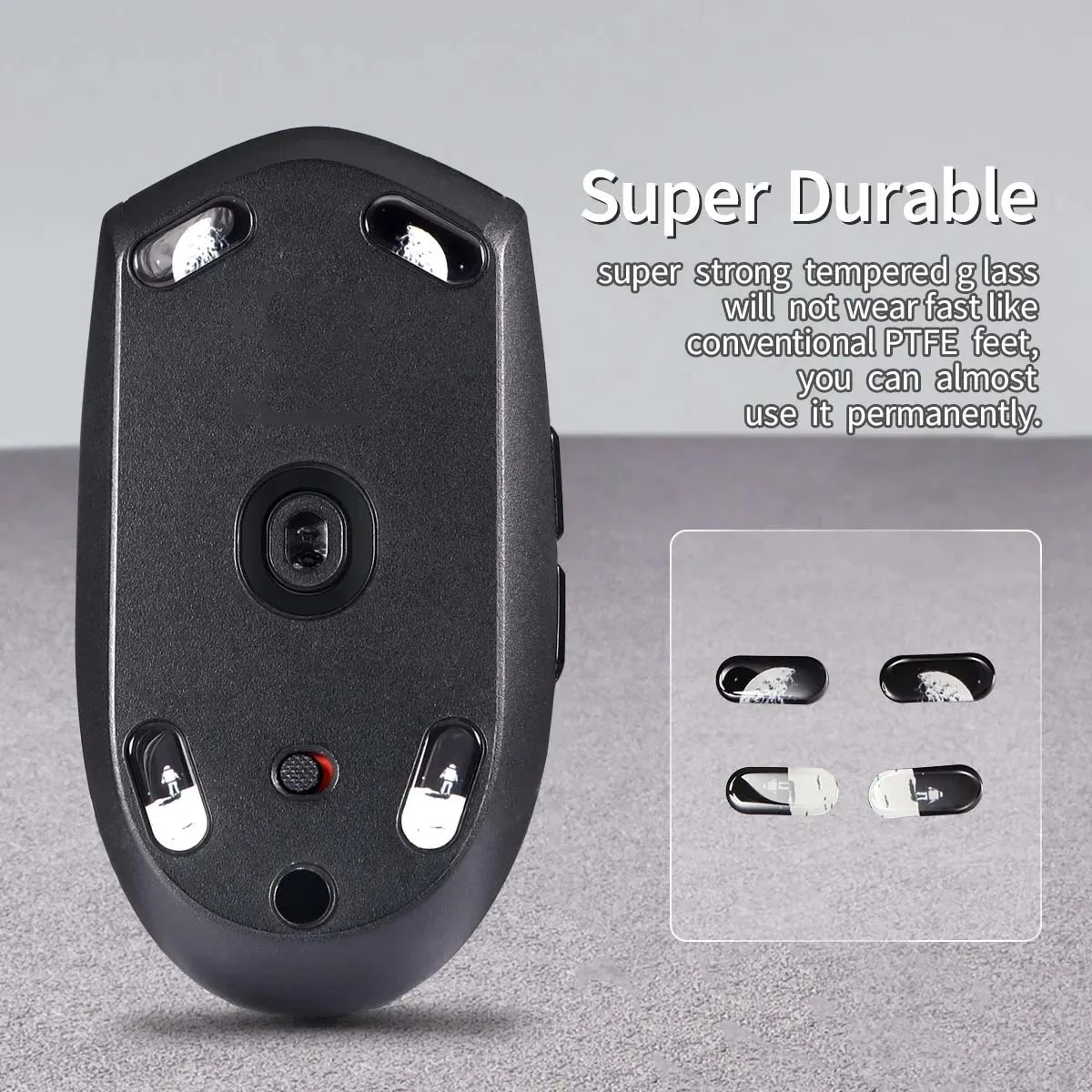 UCONS Durable Glass Mouse Skates for Logitech G305/G304 G502X Smooth Mouse Feet 2.5D Curved Design Game Mouse Pads