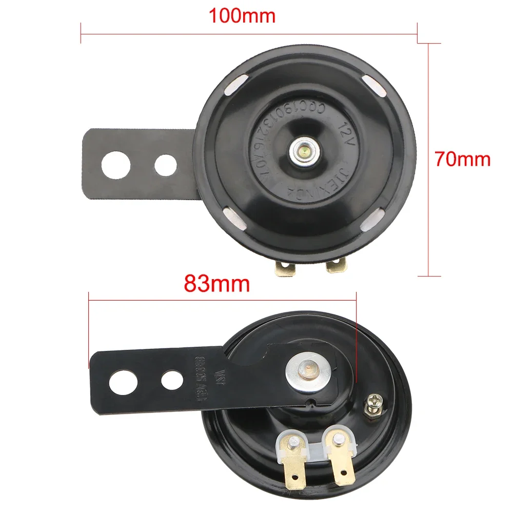 12V Automotive Motorcycle Car Horn Kit Universal Waterproof Round Loud Horn Speakers1.5A 105db Signal for Motorcycle Accessories