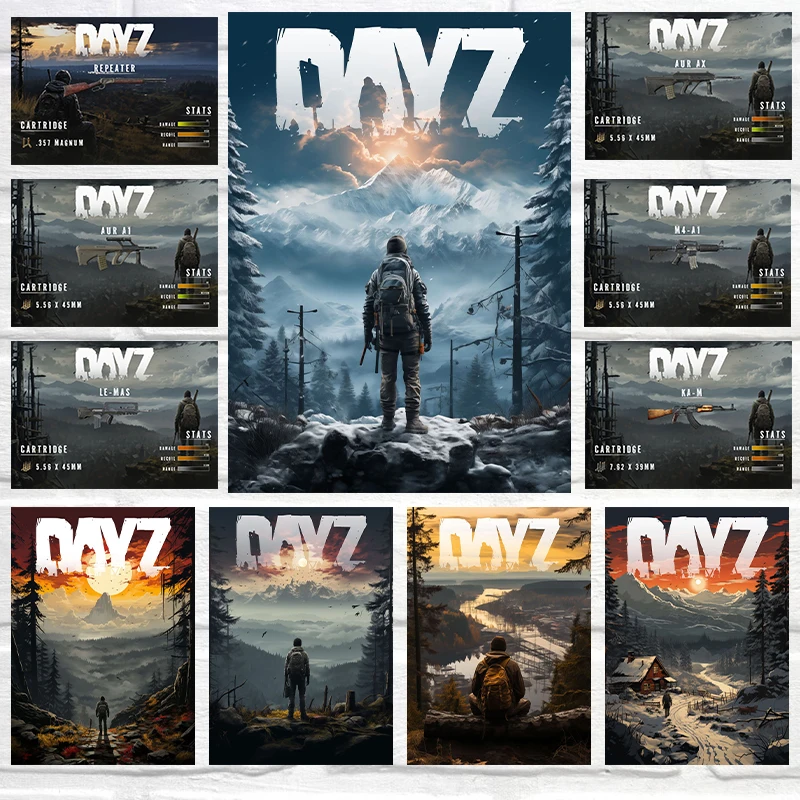 Dayz Gaming Poster Weapon in Dayz Artwork Poster Canvas Painting for Gaming Room Internet Bar Wall Art Decor Dayz Gaming Gift