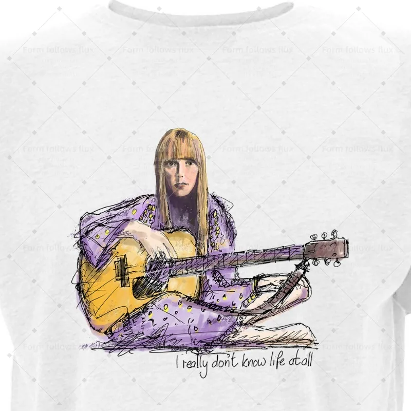

2026 men T-Shirt Hoodie Hand Drawn Comic style Joni Mitchell – Both Sides Now – Colour BluesCountry Women Musicians Unisex S-6XL