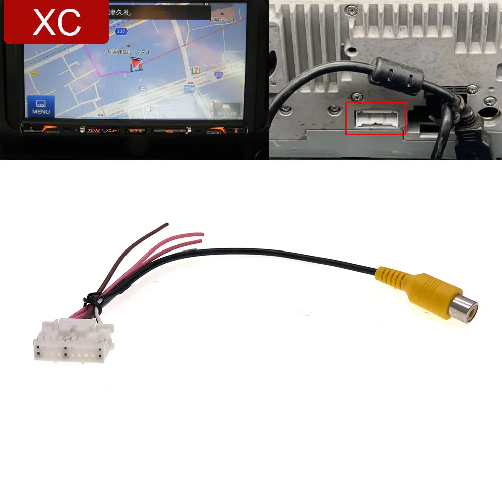 

20 Pin Car Radio RCA Back Rear View Camera Video Input Cable Adapter Wiring Connector For Clarion NXR16 NXR16II NXR16III