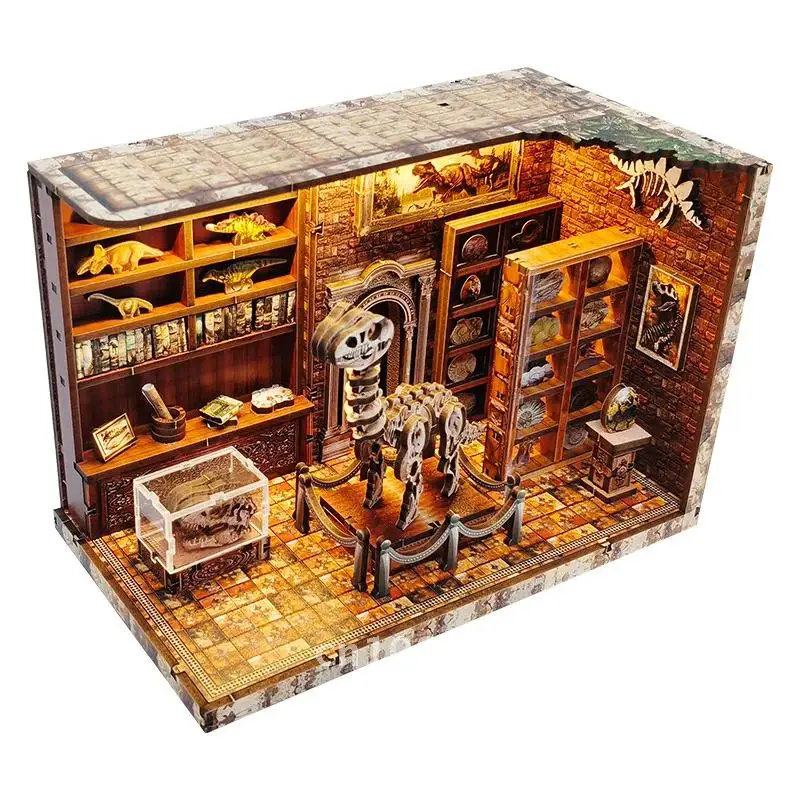 Dinosaur Research Institute DIY Hut 3D Jigsaw Houten Assemblagemodel Handgemaakte bouwstenen Kinderpuzzelspeelgoed