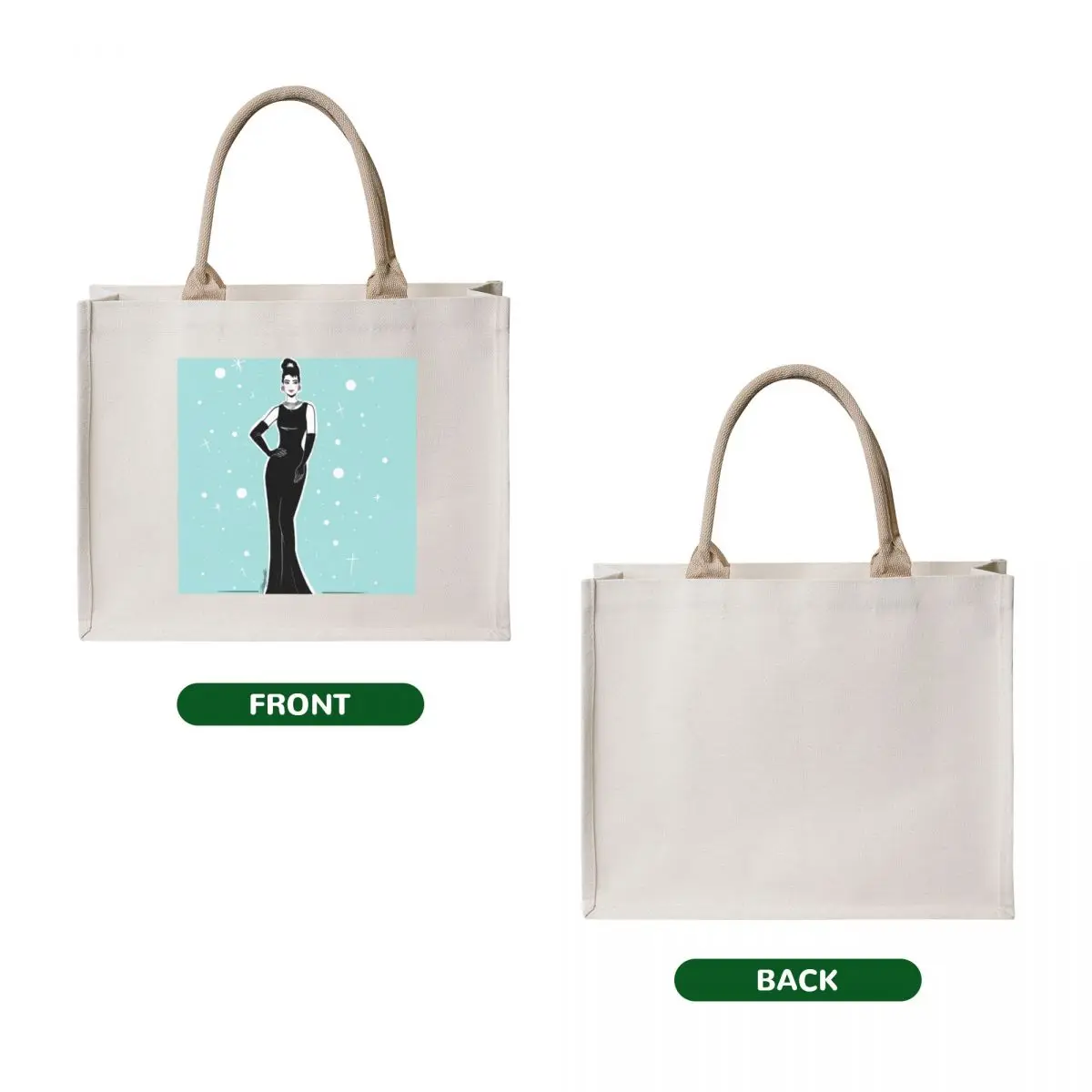 Audrey with Breakfast Tote Bag hand bags custom bags Cloth bag