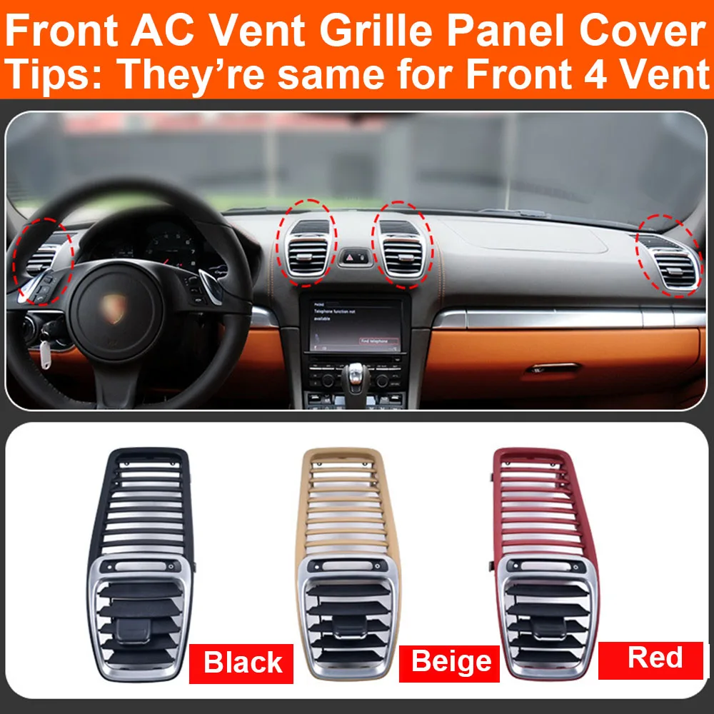 Car Front Middle Dash AC Air Conditioner Vent Grille Outlet Panel Cover Trim For Porsche Cayman Boxster 981 2012-16 98155213100