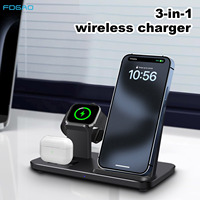 15W Fast Wireless Charger Stand 3 in 1 Charging Station For iPhone 15 14 13 12 11 Pro Max XR X iWatch 9 8 7 6 5 Airpods Pro 2 3