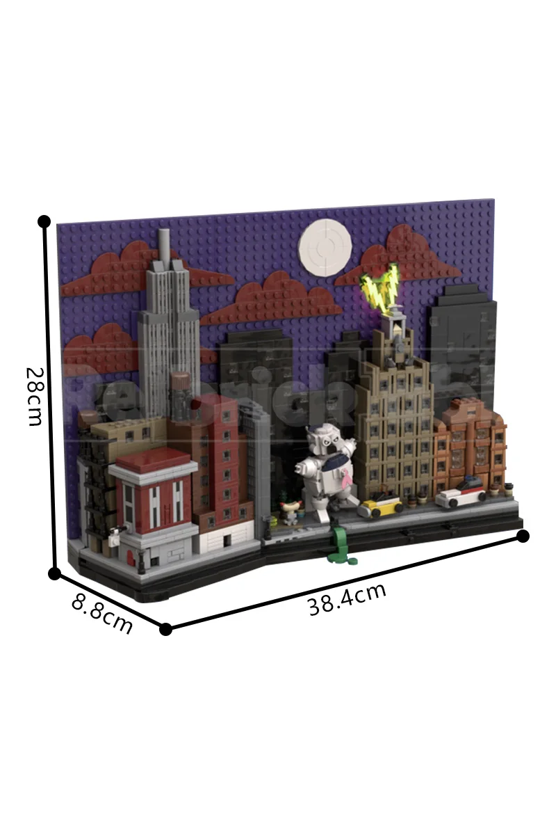 MOC Ghostbustersed New York City Skyline Ziegel Modell Film Street View Architektur Bausteine Montage Spielzeug Kinder Geschenke