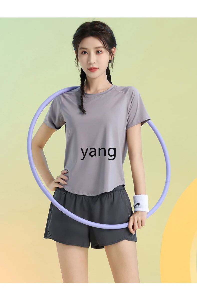 LMM quick-drying sports suit women's summer thin breathable professional fitness clothes short sleeves