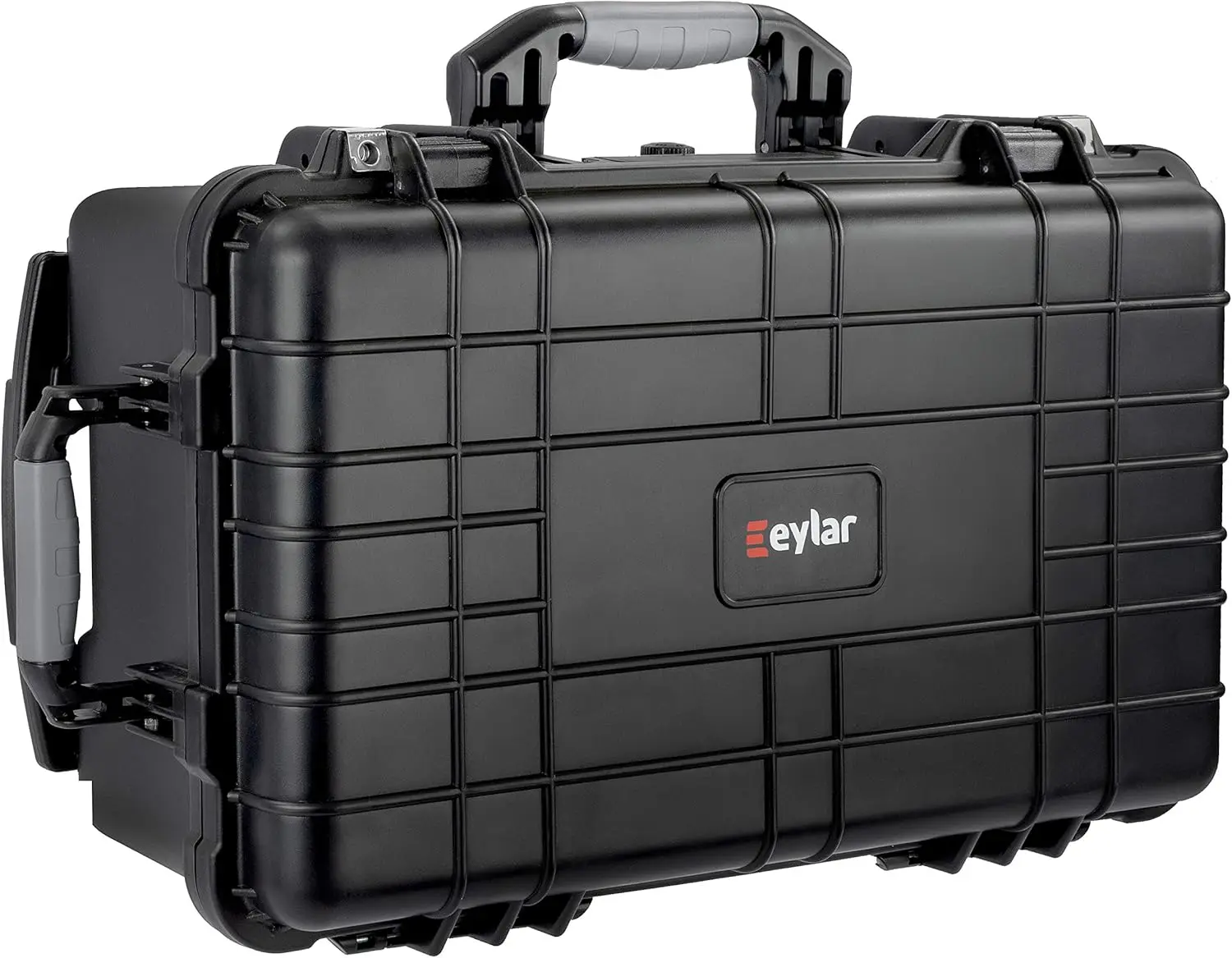 Carry-On Travel Roller Gear, Camera, Drones, Tools, Equipment Hard Case Waterproof with Foam Black