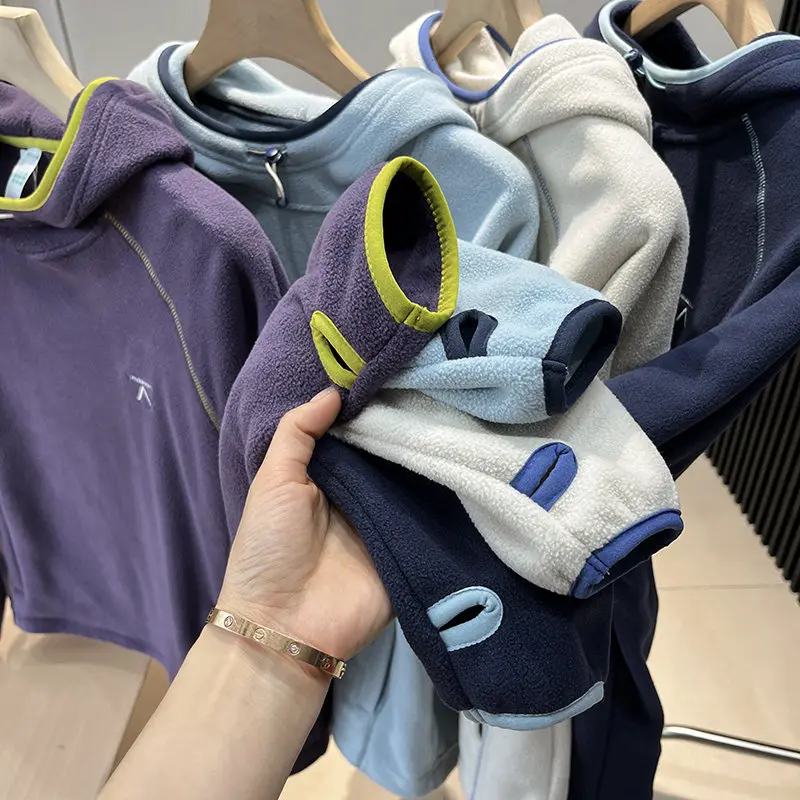 Outdoor-Sport-Daunenpullover mit Kapuze für Klettern, Wandern, Camping, Angeln, lässiges und entspanntes Oberteil für Männer und Frauen – Detail 6