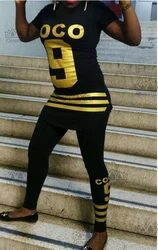 2023 New Fashion African Print Big elastic Bazin  Rock Style Dashiki Sexy Sport Suit For (9TZ#HEI)