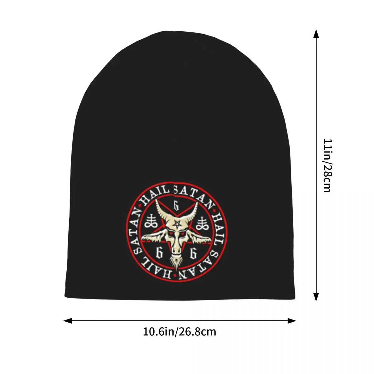 Satan Baphomet In Occult Inverted Bonnet Hats Santa Beanie Hats Pattern Knitted Hat Winter Hip Hop Men Kpop Thermal Elastic Caps