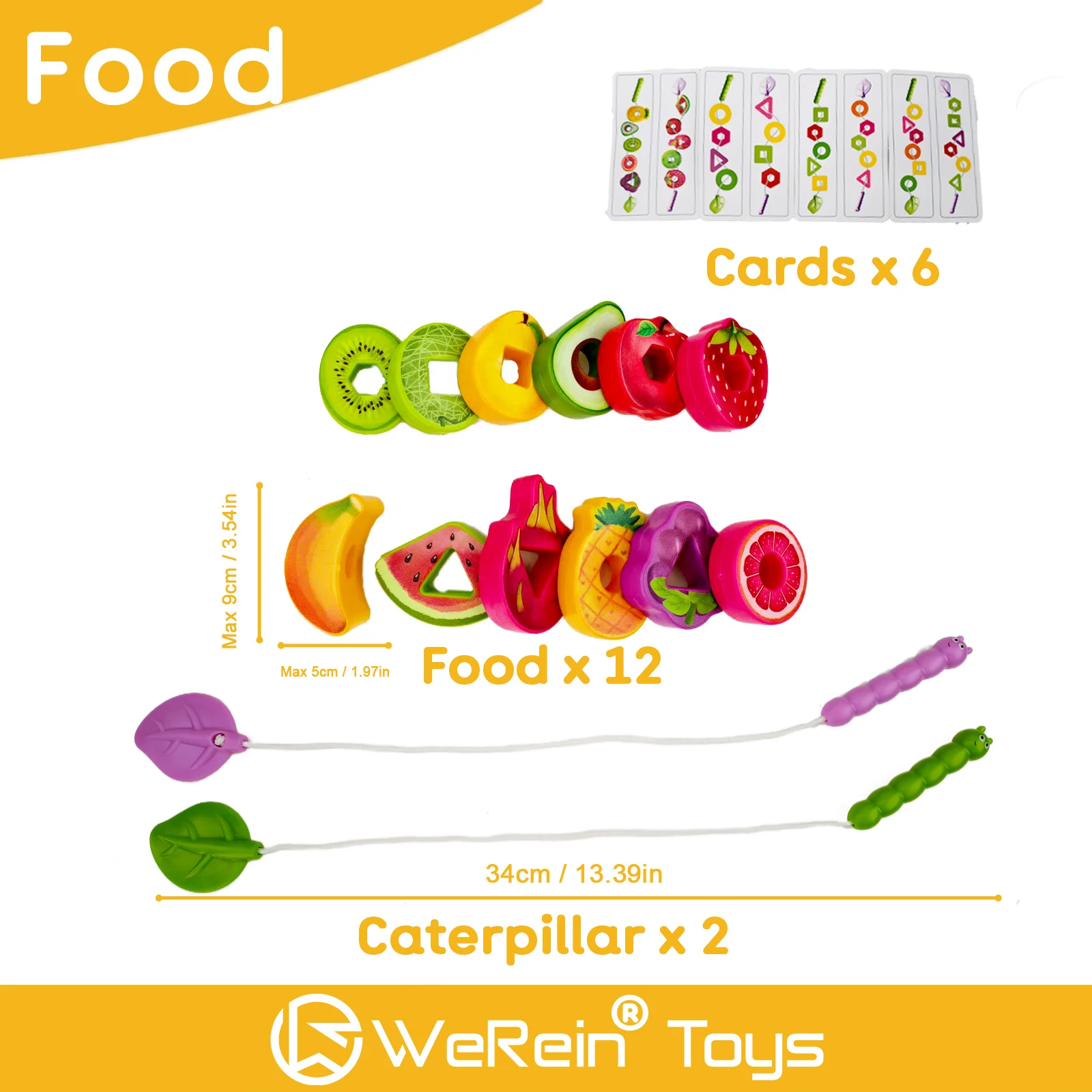 Children's Bead Toy Set - Creative Fruit Food & Traffic Plastic Silicone Material Stringing Educational Plaything